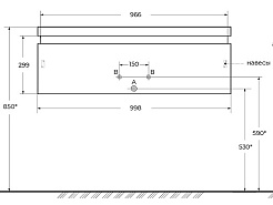 Cezares Тумба с раковиной Slider 100 с 2 ящиками дуб тангент – фотография-20
