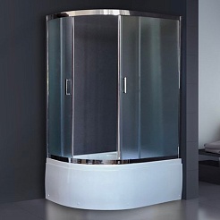 Royal Bath Душевой уголок 120/80 BK RB 8120BK-C-CH R с поддоном – фотография-1