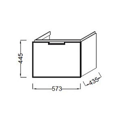 Jacob Delafon Тумба с раковиной "Reve 60" дымчатая, 1 ящик – фотография-4