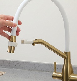 Frap Смеситель для кухни F4397-3 золотой сатин – фотография-3