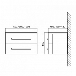 BelBagno Тумба с раковиной PROSPERO BB800DN2C/BL – фотография-6