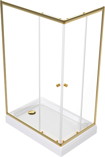 Triton Душевой уголок Вента-Голд 120x80 стекло прозрачное профиль золото с поддоном – картинка-3