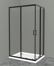 BelBagno Душевой уголок Uno 120/90 UNO-195-AH-2-120/90-C-NERO стекло прозрачное – фотография-1