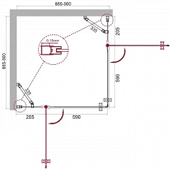 BelBagno Душевой уголок Etna 90/90 ETNA-A-22-90-C-Cr стекло прозрачное – фотография-6