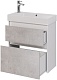 Dreja Тумба под раковину Slim 65 подвесная белая/бетон – картинка-12