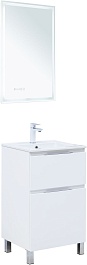Aquanet Тумба с раковиной Алвита New 50 Flat белая матовая – фотография-10