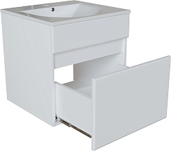 Mixline Тумба с раковиной Брикс 50 подвесная белая – фотография-2