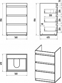 Misty Мебель для ванной Коломбо 120 L под стиральную машину дуб галифакс/антрацит – фотография-14