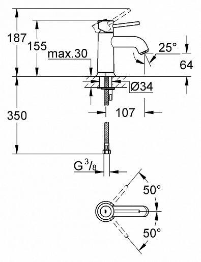 Grohe Смеситель "BauClassic 23162000" для раковины – фотография-4