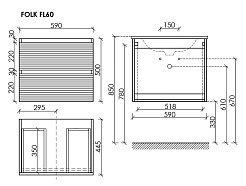 Sancos Мебель для ванной Folk 60 ergraut soft – фотография-5