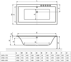 Excellent Акриловая ванна Pryzmat Slim 170x75 – фотография-6