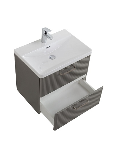 BelBagno Тумба с раковиной Due 50 подвесная Сатин ручки Матовый атласный никель – фотография-10