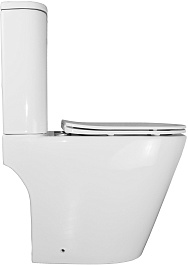 Azario Унитаз-компакт Berton AZ-6093 безободковый с бачком с сиденьем микролифт белый – фотография-4