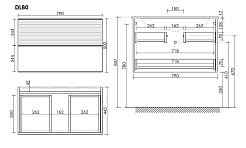 Sancos Тумба с раковиной Delta 80 дуб красный/графит раковина Grace 81 CN7012 – фотография-10