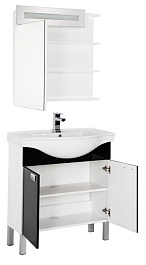 Aquanet Тумба с раковиной "Адель 80" черная – фотография-5