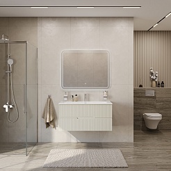 Cezares Тумба под раковину Duet-N 100 подвесная альпака брашированная – фотография-6