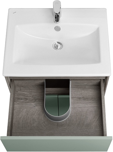 Акватон Тумба с раковиной Форест 60 дуб рошелье/сумеречный голубой – картинка-3