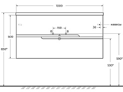 Cezares Тумба под раковину Duet-N 100 подвесная sapfiro – фотография-11