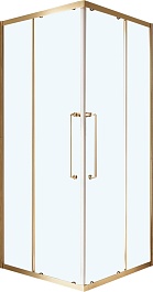 Cezares Душевой уголок Relax 304 RELAX-304-A-2-90-C-BORO 90x90 профиль брашированное золото стекло прозрачное – фотография-1