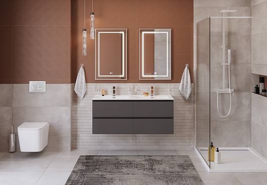 BelBagno Тумба под раковину Kraft 120-2 подвесная Темно-Серый матовый – картинка-13