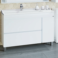 СанТа Тумба с раковиной Марс 120 белая – фотография-1