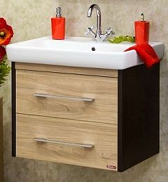 Sanflor Тумба для умывальника Ларго 2 70 венге/вяз швейцарский – фотография-1