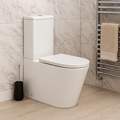 Azario Унитаз-компакт Margo AZ-2125-UQ1 безободковый с бачком с сиденьем микролифт белый – фотография-2