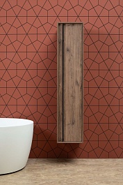 Aquanet Шкаф пенал Lino 35 подвесной дуб веллингтон – фотография-9