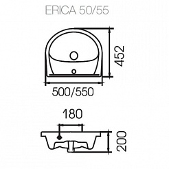 Cersanit Раковина "ERICA 55" S-UM-ERI55/1 – фотография-2