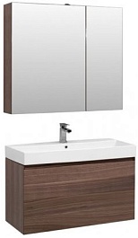 Aquanet Тумба с раковиной Нью-Йорк 100 орех – фотография-2