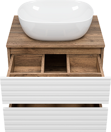 Brevita Тумба под раковину Dakota 60 подвесная дуб галифакс олово/белая – фотография-3