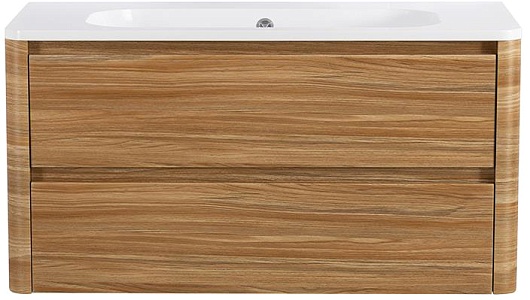 Cezares Тумба с раковиной без отверстия под смеситель Relax 100 подвесная дуб карамельный – фото-1