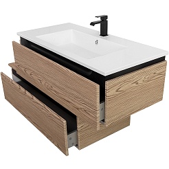 Cezares Тумба с раковиной Slider 100 с 2 ящиками дуб тангент – фотография-6