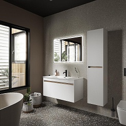 Sancos Тумба с раковиной Smart 100 белый глянец раковина Element 101 CN7003 – фотография-4