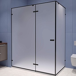 RGW Душевой уголок Stilvoll SV-040B 100x80 профиль черный стекло матовое сатинат – фотография-1