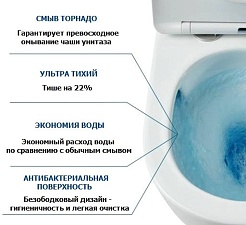 Ceruttispa Унитаз подвесной Viola Aria Tornado CT10583 белый – фотография-5