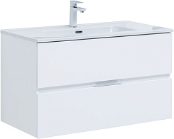 Aquanet Мебель для ванной Алвита New 90 Flat подвесная белая матовая – фотография-2