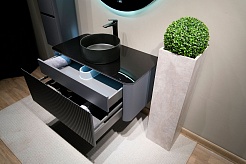 Jorno Тумба под раковину Lumino 120 подвесная антрацит – фотография-2