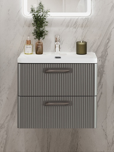 BelBagno Тумба с раковиной Due 50 подвесная Сатин ручки Сатиновый никель – картинка-7