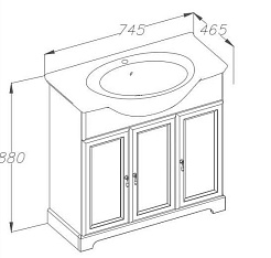 Opadiris Тумба с раковиной Кама 75 орех – фотография-2