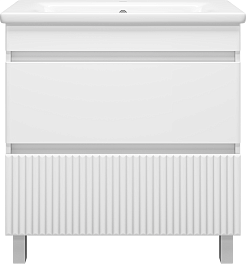 Misty Тумба с раковиной Мира 80 белая матовая – фотография-1