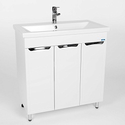 Viant Тумба с раковиной Лима 80 3 дверки белая – фотография-2