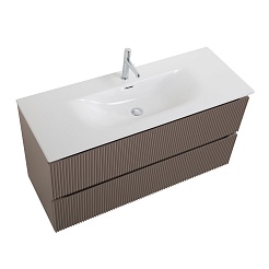 BelBagno Тумба с раковиной Uno 120 подвесная Бежевый матовый с раковиной BB-8099-120 – фотография-8