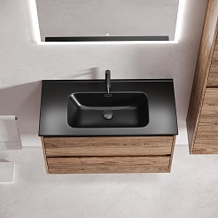 Sancos Тумба с раковиной Libra 90 дуб галифакс натуральный раковина Element 91 CN7002MB – фотография-10