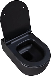 Allen Brau Унитаз подвесной Priority 4.31001.31 чёрный матовый с крышкой 4.31004.31 – фотография-4