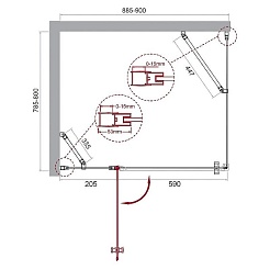 BelBagno Душевой уголок Etna 90/80 ETNA-AH-12-90/80-C-Cr стекло прозрачное – фотография-8
