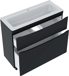 Vivon Тумба под раковину Ostin 90 напольная черная матовая – фотография-3