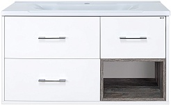 Misty Тумба под раковину Фетта 100 белая/сосна пасадена – фотография-1