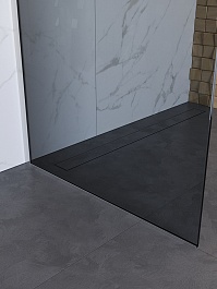 BelBagno Душевая перегородка Uno UNO-L-1-TB-90-GR-Cr 90x200 профиль хром стекло серое тонированное – фотография-5