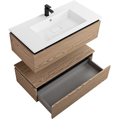 Cezares Тумба с раковиной Slider 100 с 2 ящиками дуб тангент – фотография-8